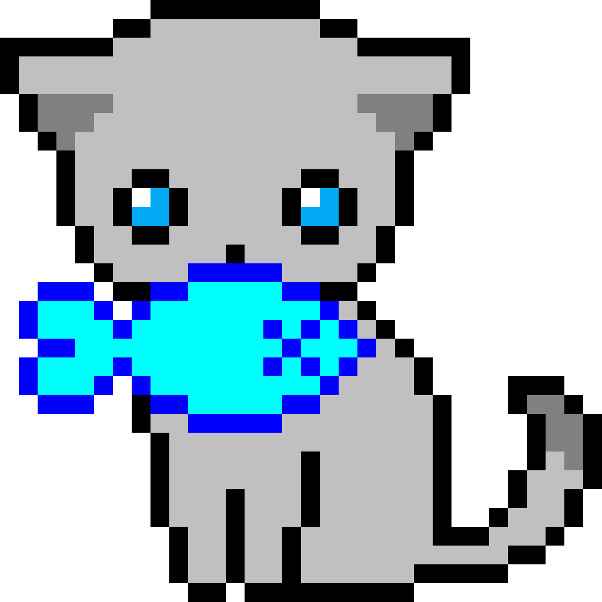 Cat W/little Dead Fish - Easy Pixel Art Cat (1184x1184)