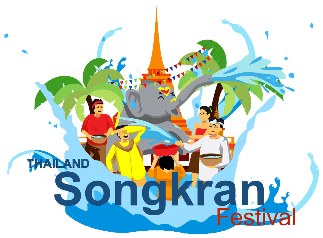 Happy Songkran Festival - Songkran Vector Free Download (1123x807)