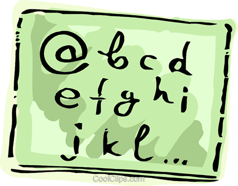 School Subjects Royalty Free Vector Clip Art Illustration - Calligraphy (480x376)