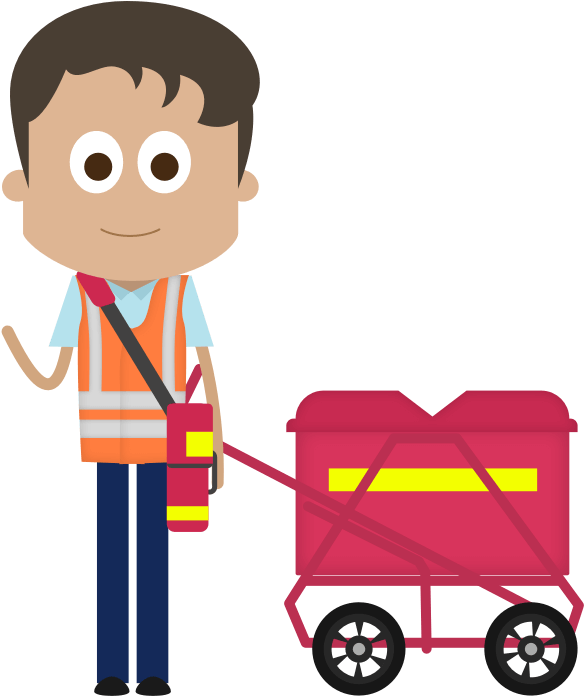 Email Clipart Postal Letter - Royal Mail Postman Cartoon (1200x700)