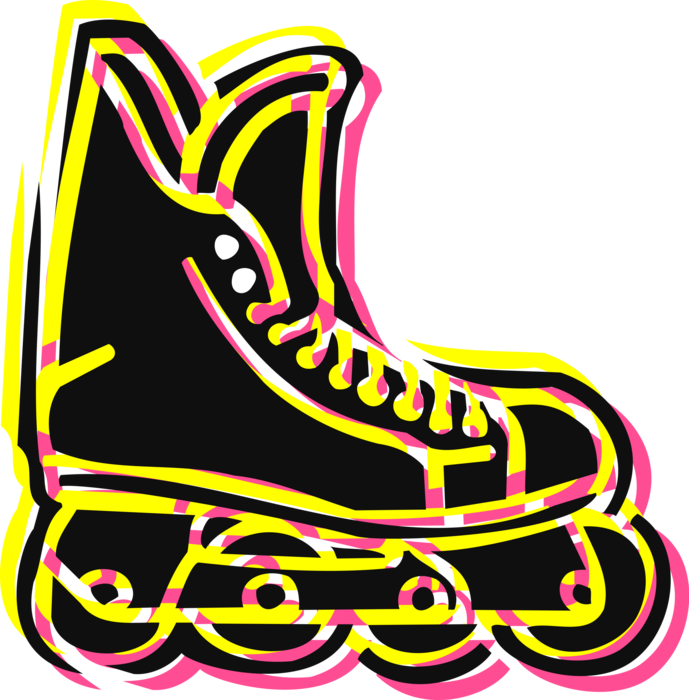 Rollerblading Royalty Free Vector Clip Art Illustration - Rollerblading Royalty Free Vector Clip Art Illustration (689x700)