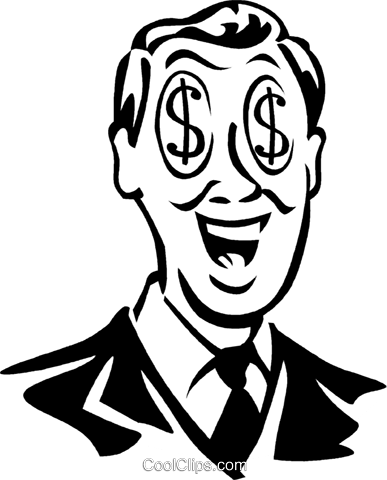 Guy Eyes At Getdrawings Com Free For - Man With Dollar Signs In Eyes (387x480)