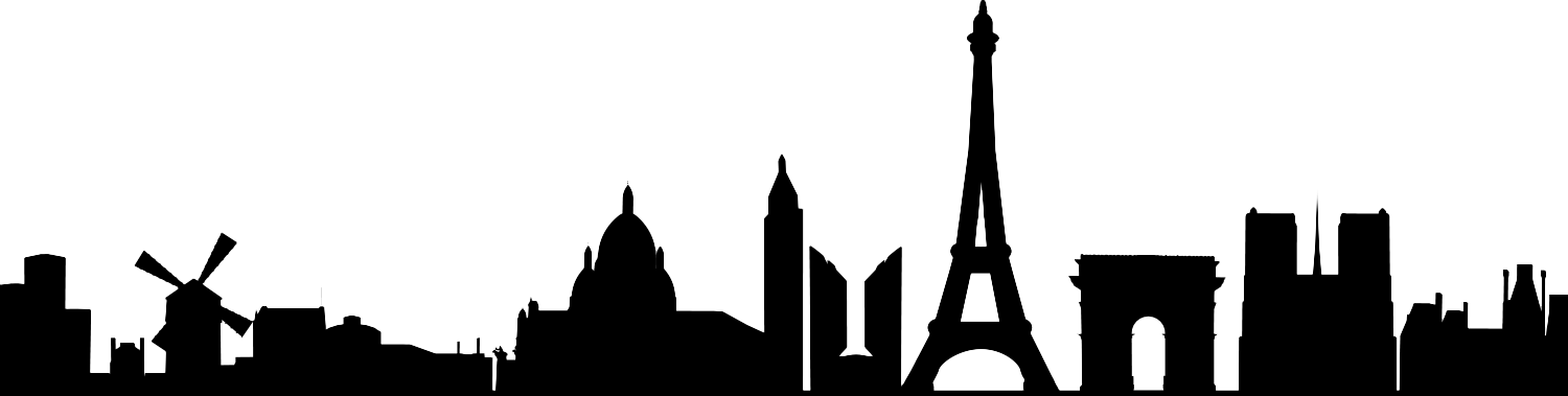 London Paris - Silhouette Paris Skyline Png (1500x379)