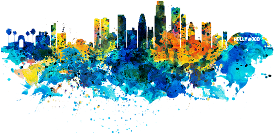 Skyline Transparent Los Angeles Clipart Transparent - Los Angeles Skyline Png (600x388)