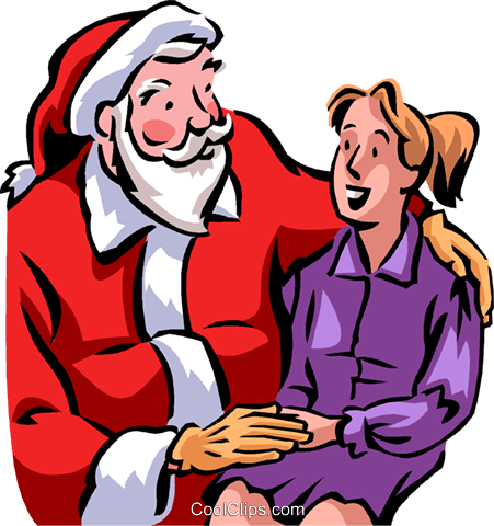 Santa Talking With A Young Woman Royalty Free Vector - Santa Talking With A Young Woman Royalty Free Vector (451x480)
