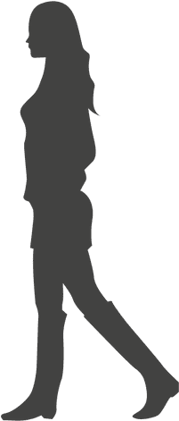 Clip Art Young Girl Transparent Svg - Woman Walking Silhouette Png (512x512)