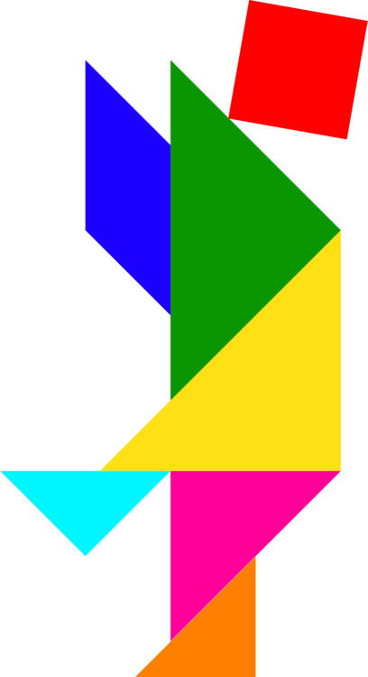 Tangram Puzzle Queens Triangle Information Free Commercial - Tangram (408x750)