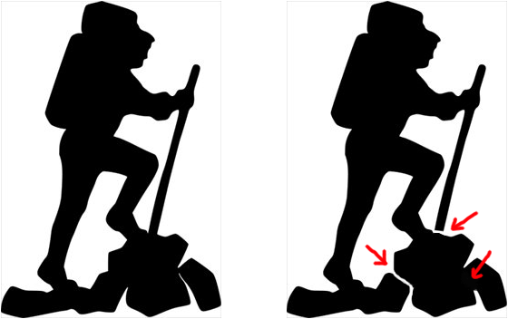 Hiker Image Before And After Edits For Cnc File Creation - Hiker Clip Art (560x352)