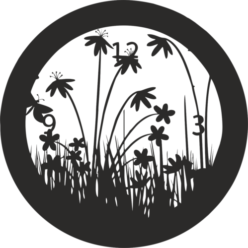 Cdr Ai Amp Dxf File Ready For Use On Cnc Laser Plasma - Black & White Flower - Glass Picture Pendant (499x500)