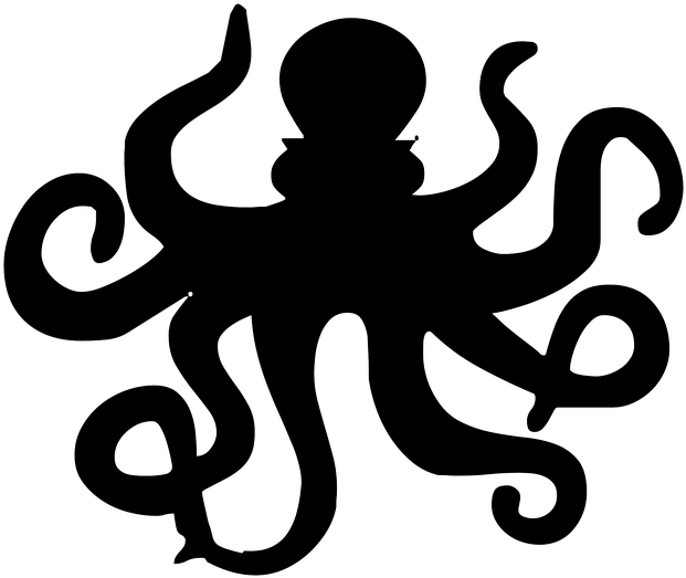 Imagen Gratis En Pixabay - Silhouette Octopus Png (640x543)