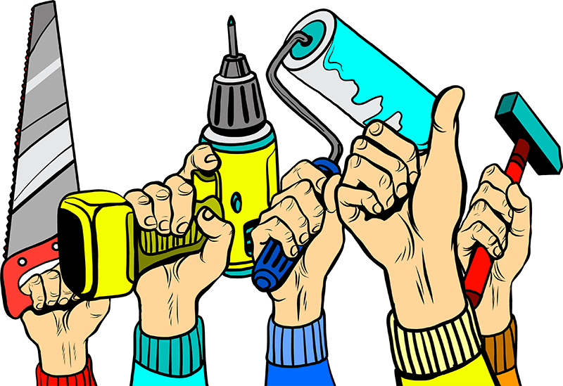 Our Team Threads That Needle Effortlessly And Provides - Pop Art Hammer (800x549)