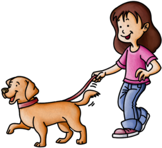 Dog Clipart Clipart Flashcard - Dog Walk Clip Art (420x420)