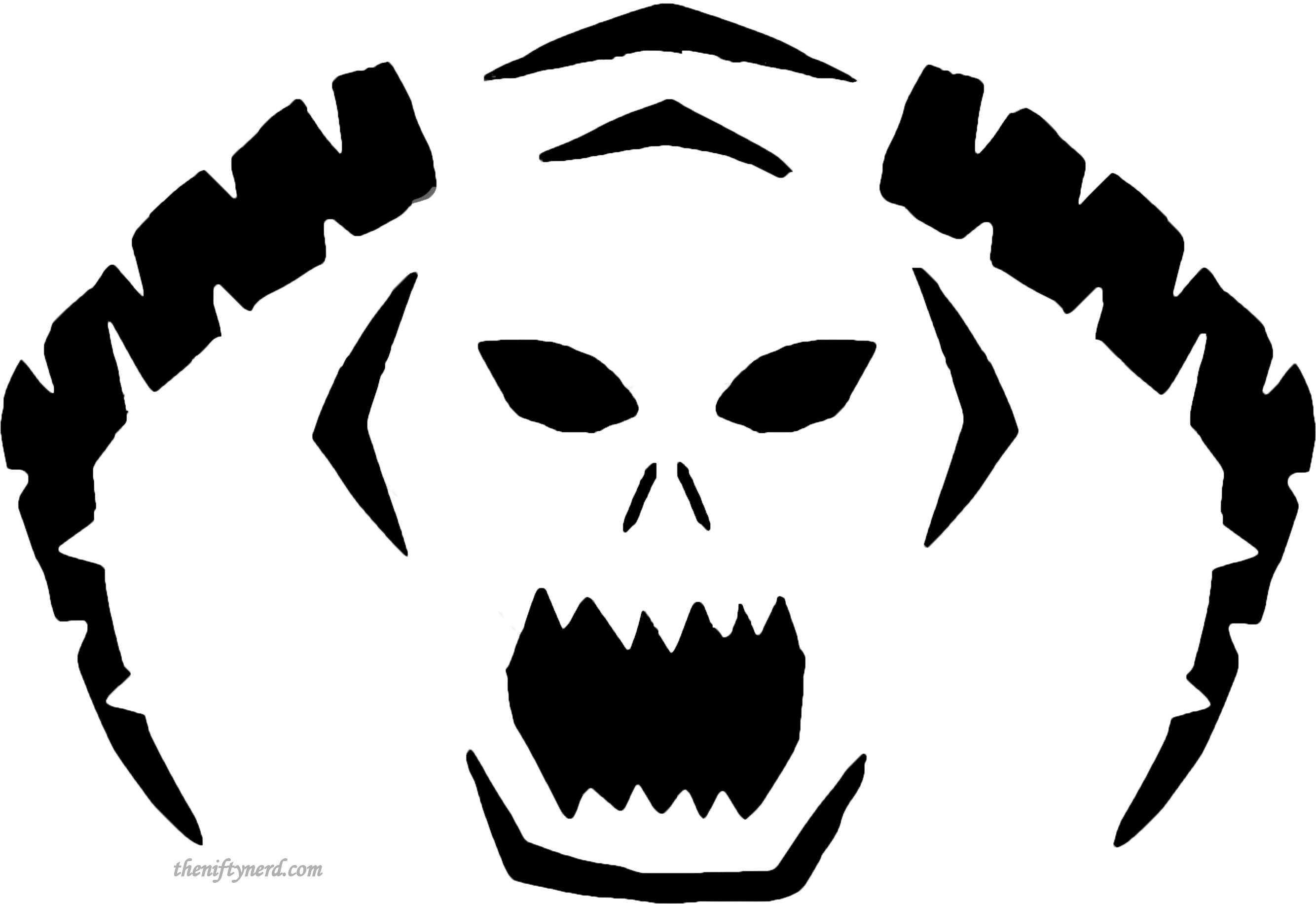 The Nifty Nerd Png Freeuse Stock - Balrog Pumpkin Stencil (2668x1834)