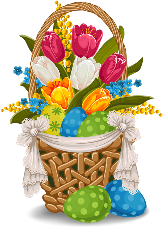 Pasen-rb - Clip Art Flower With Basket (566x800)