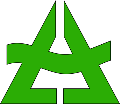Line Triangle Point Green - Logo (391x340)