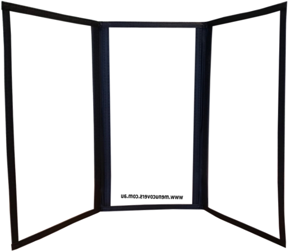 Slimline Black Edgebound Trifold Menu Cover - Slimline Black Edgebound Trifold Menu Cover (710x620)