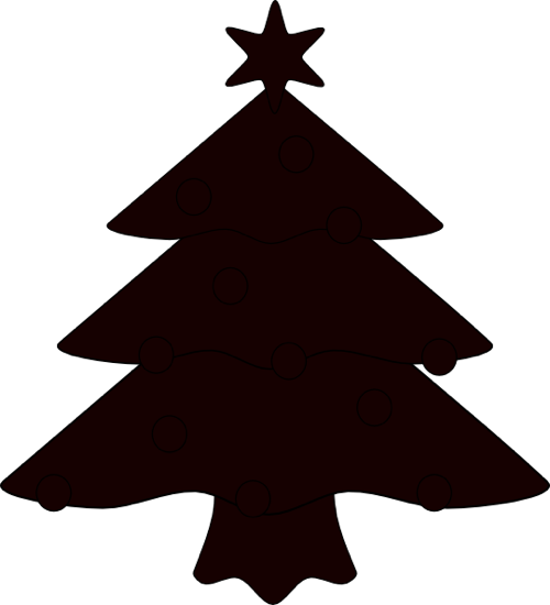Free Christmas Clip Art From The Public Domain Ibytemedia - Christmas Tree Vector Black And White (500x550)