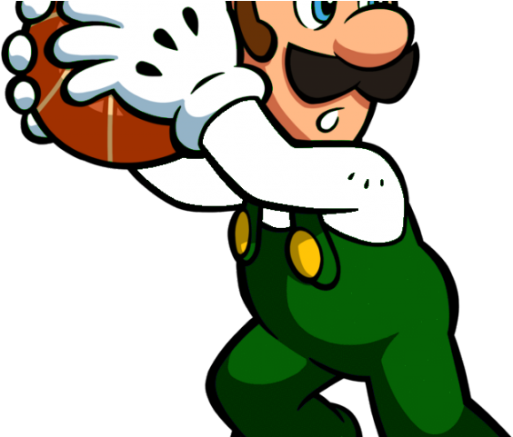 Basketball Clipart Fire - Mario Slam Basketball Luigi (640x480)