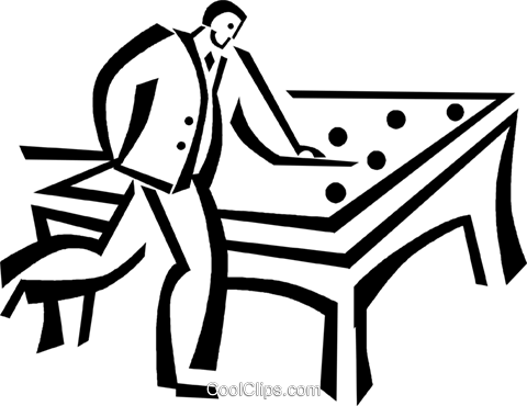 Pool Players Royalty Free Vector Clip Art Illustration - Illustration (480x370)