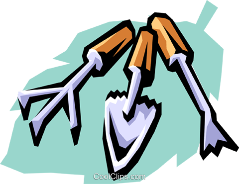 Gardening Tools Royalty Free Vector Clip Art Illustration - Gardening (480x370)