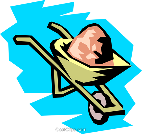 Wheelbarrow Royalty Free Vector Clip Art Illustration - Soil (480x455)