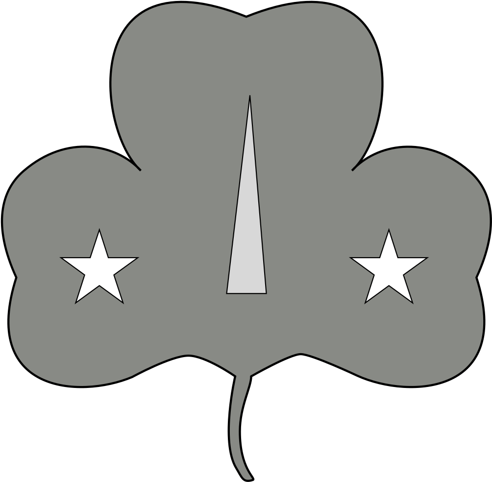 Wikiproject Scouting Trefoil Greyscale Solid - Wikimedia Commons (1024x1024)