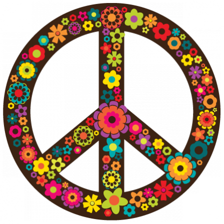 Stickers Hippie Peace Stickers Malin - Hippie Peace T-shirt (448x448)