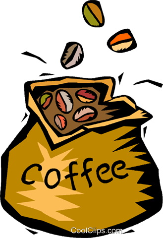 Bag Of Coffee Beans Royalty Free Vector Clip Art Illustration - Dancing Coffee Beans Gif (329x480)