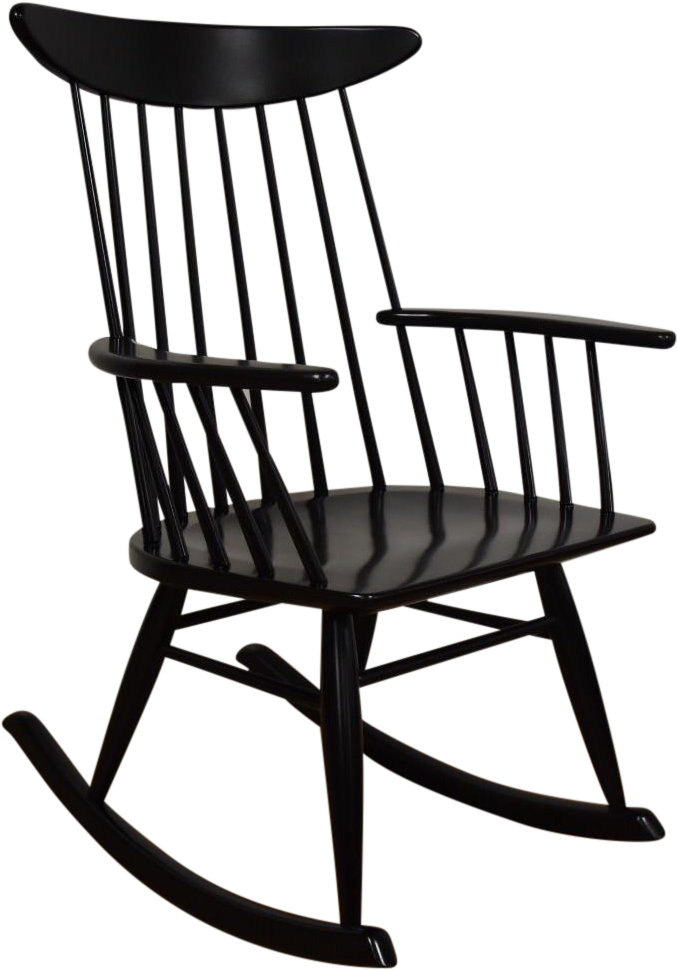 Clip Art Royalty Free Library Russell Wright Black - Rocking Chair (751x1077)