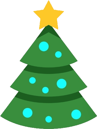 Christmas Tree Flat Png (347x455)