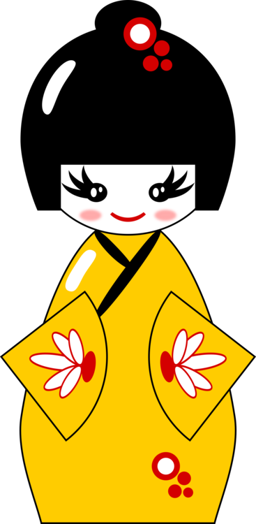 Kokeshi Japanese Dolls Japanese People - Kokeshi Doll Png Clipart (367x750)