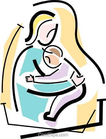 Mother And Child Royalty Free Vector Clip Art Illustration - Illustration (369x480)