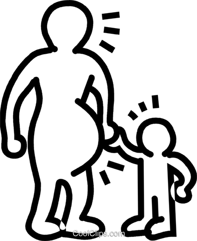 Expecting Mother With Child Royalty Free Vector Clip - Clip Art (393x480)