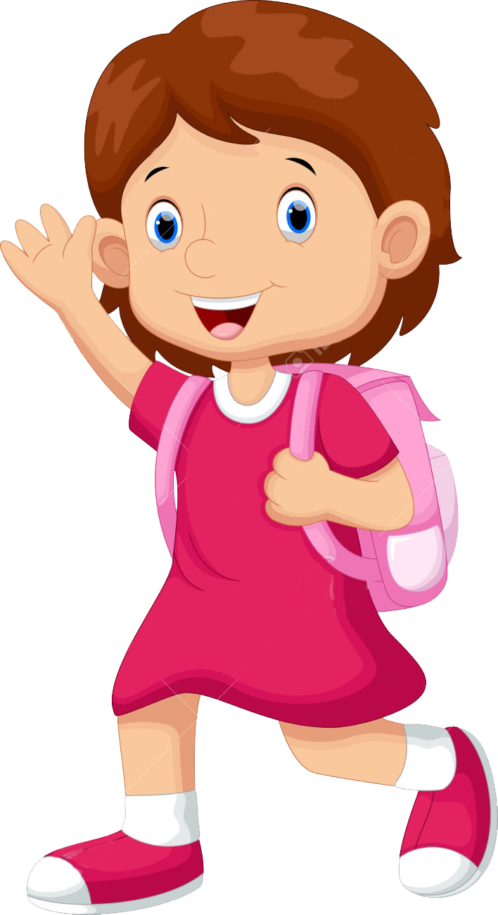 Clipart Black And White Library High School Student - Cute School Girl Cartoon (708x1300)