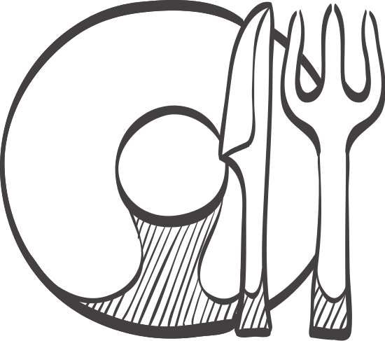 Sketch Icon Of Dishes And Utensils - Dishes Drawing (550x487)