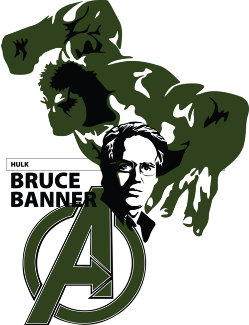 Marvel, The Avengers, And The Hulk Image - Hulk Bruce Banner Stencil Art (500x654)