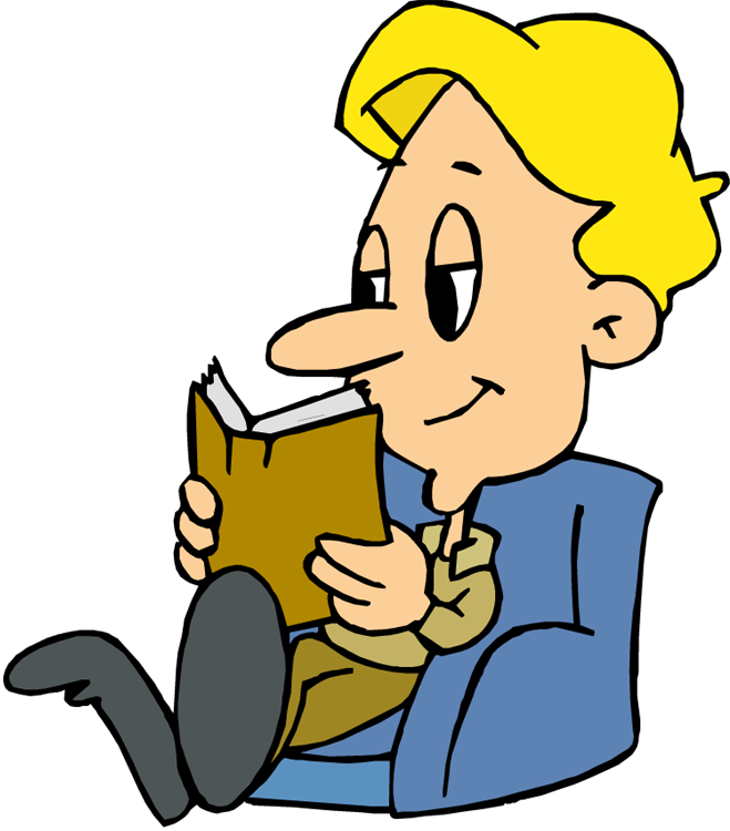 Pocket Clipart Student - Reading Cartoon Png Gif (659x750)