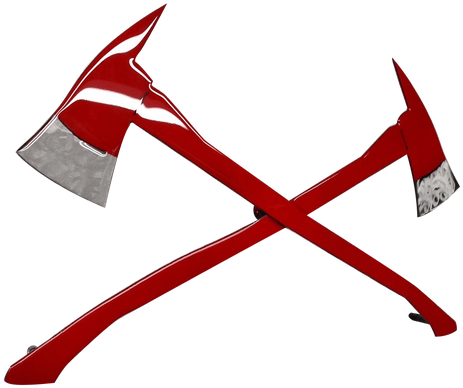 Molten Metal Sign - Axe And Pike Pole Crossed (540x441)