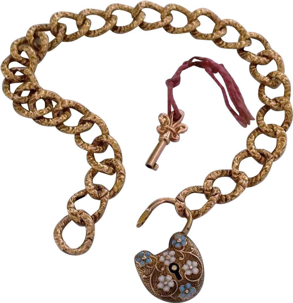 Clip Art Antique Victorian Puffy Heart Padlock Working - Silver Square Link Necklace Mens (1031x1031)