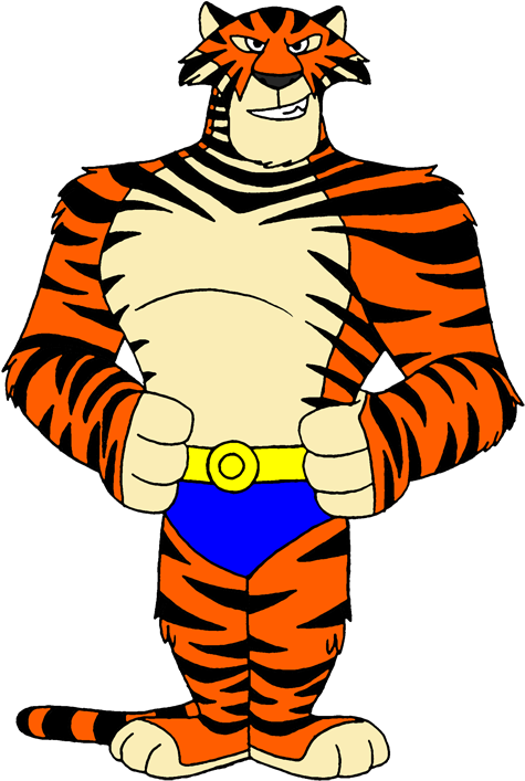 Muscles Clipart Macho - Tiger Madagascar Png (503x742)