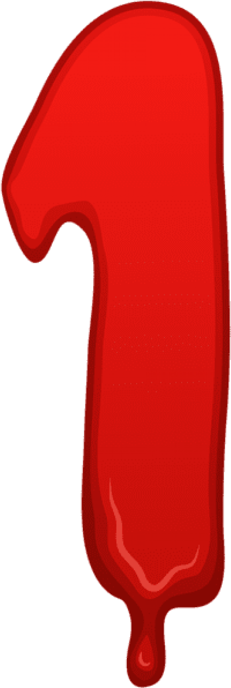 Bloody Number One Png - Bloody Number 1 Clipart (480x1405)