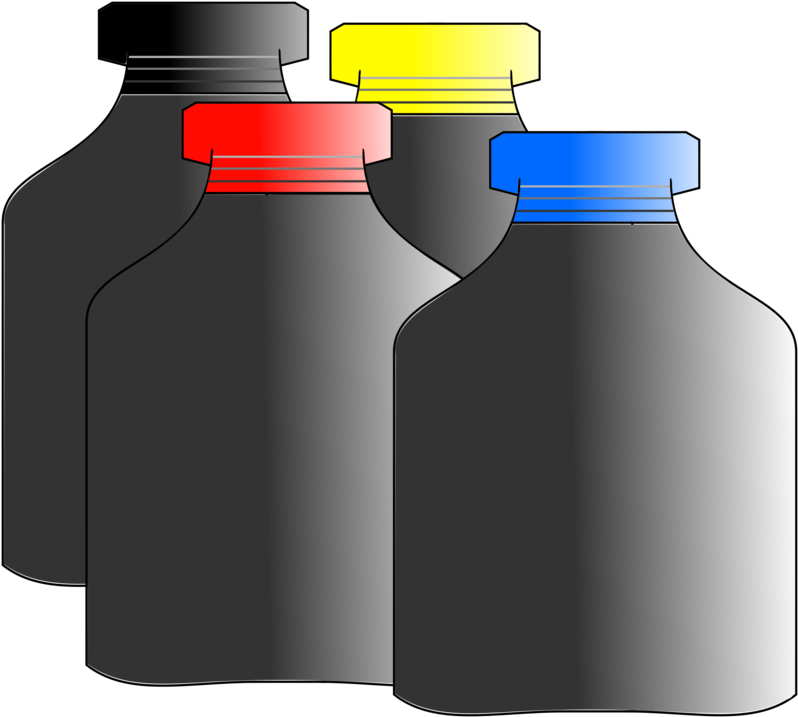 Dyeing Bottle Color Ink - Dye Bottles Clip Art (831x750)
