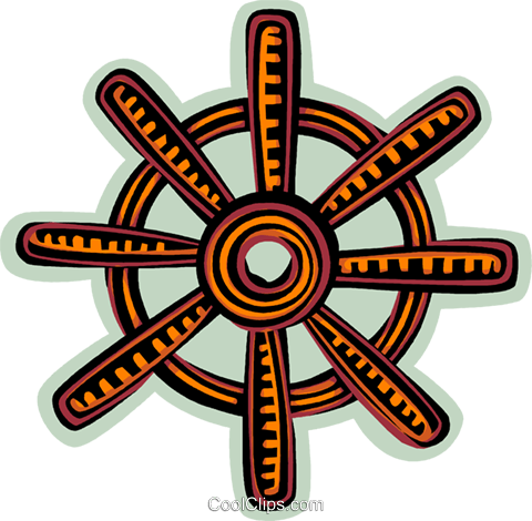 Captain's Wheel Royalty Free Vector Clip Art Illustration - Royalty-free (480x470)