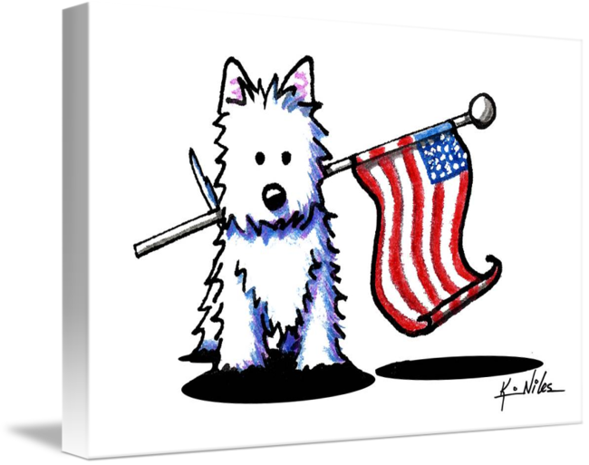 Picture Transparent Library Westie By Kim Niles - Westie Patriotic (650x513)
