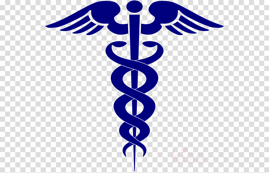 Navy Blue Caduceus Clipart Staff Of Hermes Caduceus - Clip Art Medical Symbol (900x580)