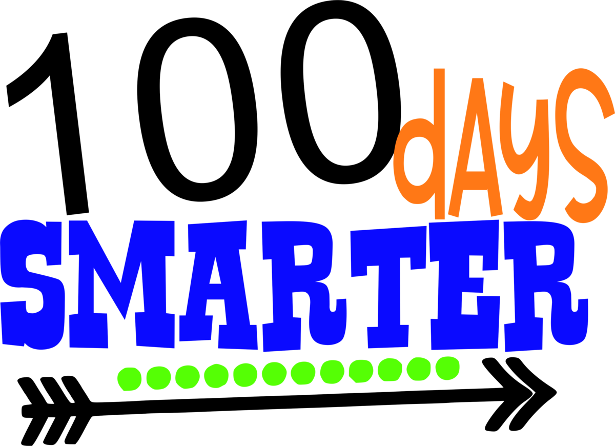 100 Days Smarter Clipart (1200x870)