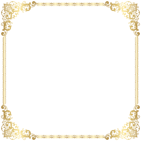 Download Gold Border Frame Transparent Clipart Png - Transparent Background Gold Border (480x480)