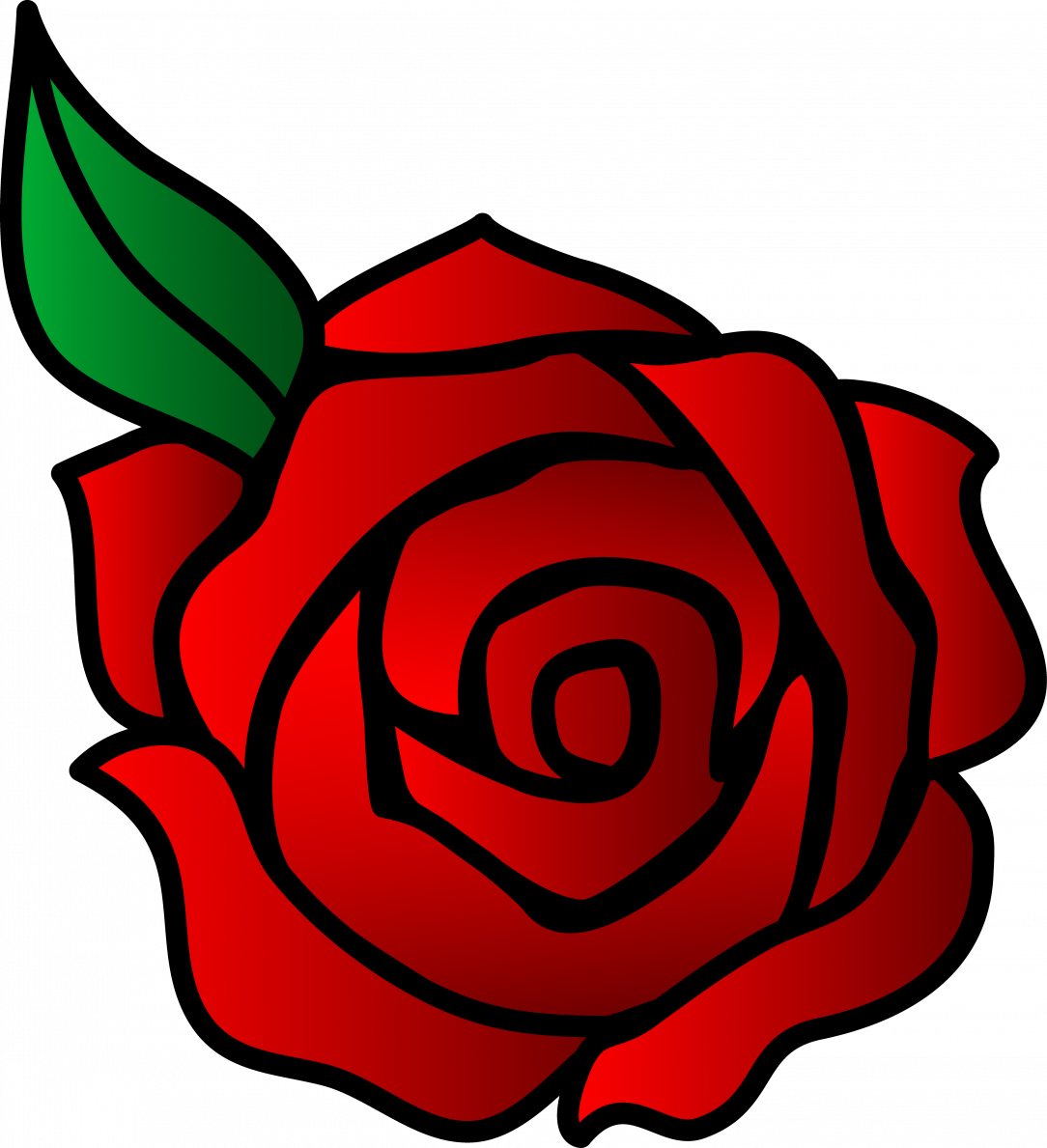 Large Size Of How To Draw A Simple Rose Design With - Cartoon Rose (1084x1189)