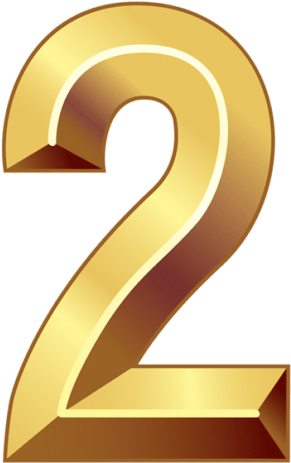 Download Gold Number Two Clipart Png Photo - Number 2 Images Hd (480x700)
