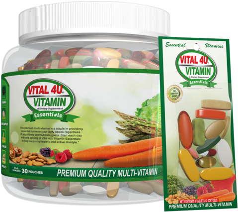 Banner Freeuse Download Nutrition Clipart Vitamin Food - Vital 4u Vitamin Essentials - Daily Multivitamin For (500x500)